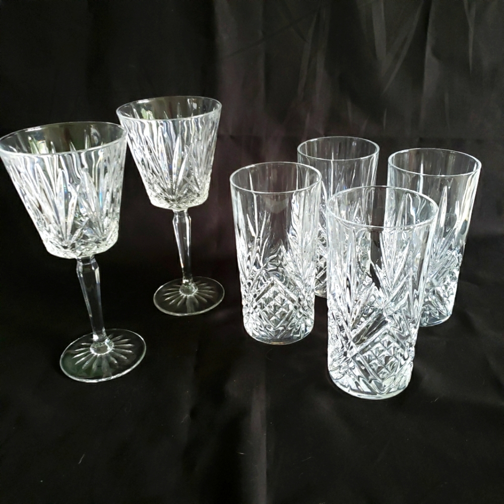 CRYSTAL GLASSWARE - Cristal D'Arques-Durand - 4 ea Highball & 2 ea Water Goblets